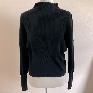Express Mock Neck Drop Sleeve Sweater Black M